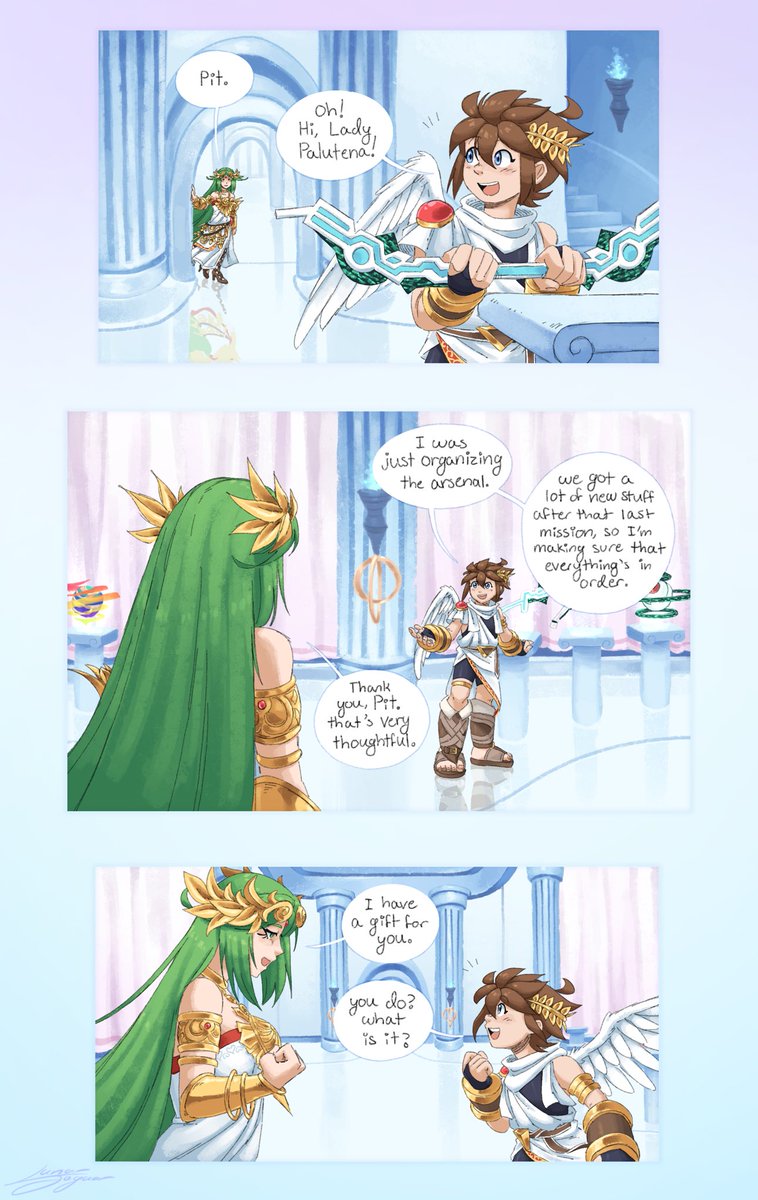 LunarJaguar's tweet photo. A Gift for You (1-3/7) #kidicarus #kidicarusuprising https://t.co/Cdyq5nnQ50