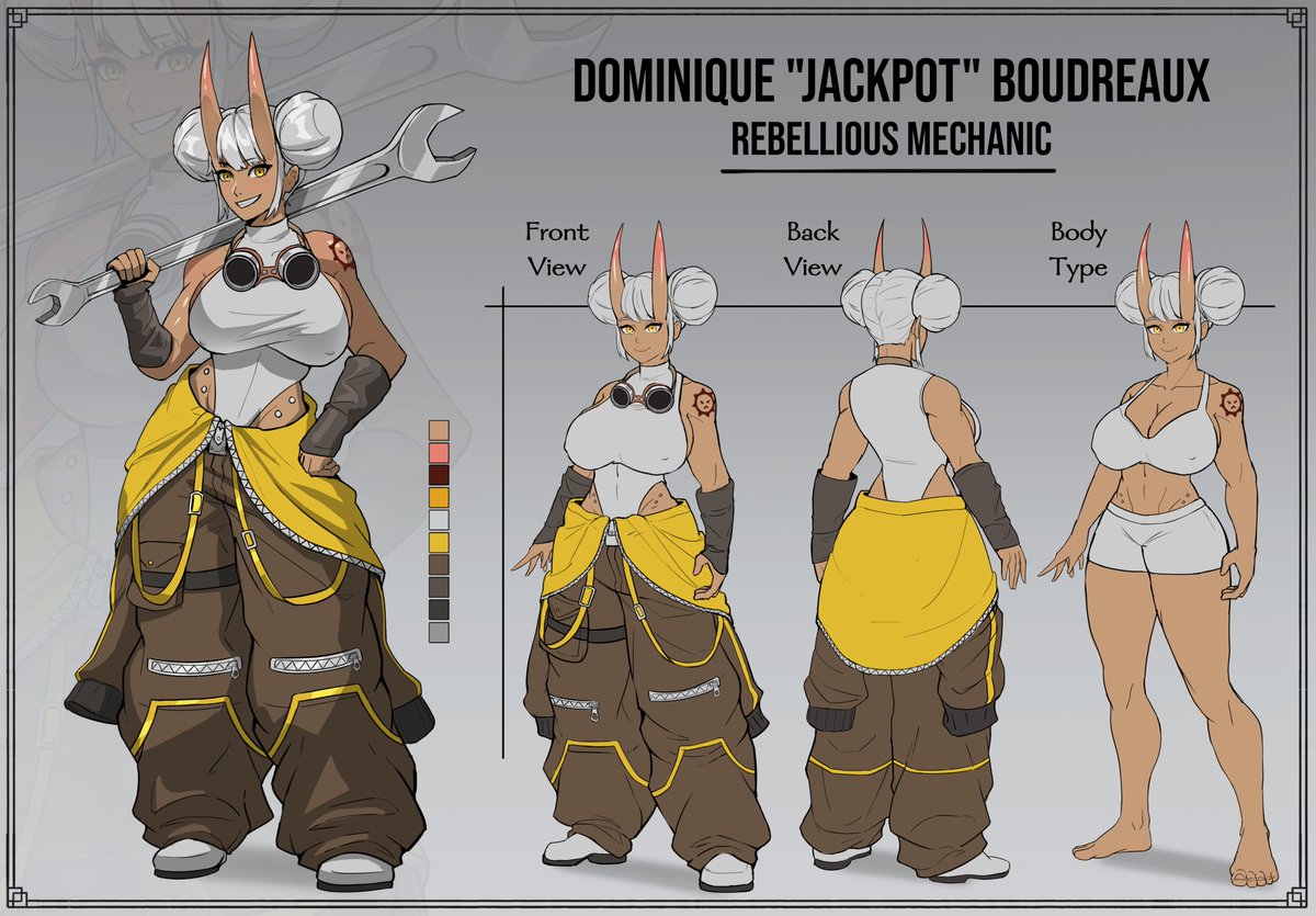 NeonLaboratory's tweet photo. Character sheet of Dominique "Jackpot" Boudreaux 

Thank you for using our service
#neonlab #oc #fantasy #charactersheet #conceptart https://t.co/v9UCZ5lX1R