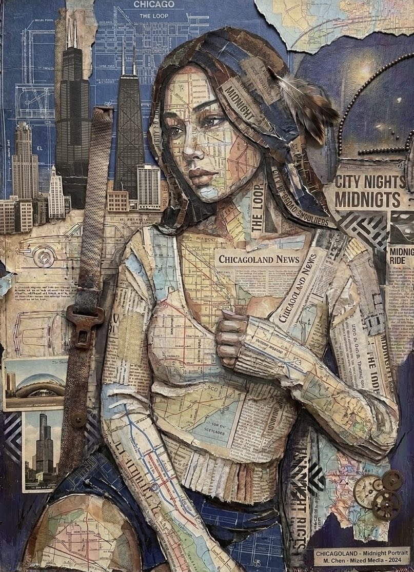 timmywalzballs's tweet photo. My first rendering of a mix media piece.  I might release pieces like this on TikTok more than her. X will be more political digital artwork and cartoons. https://t.co/zPCDlFoIMu