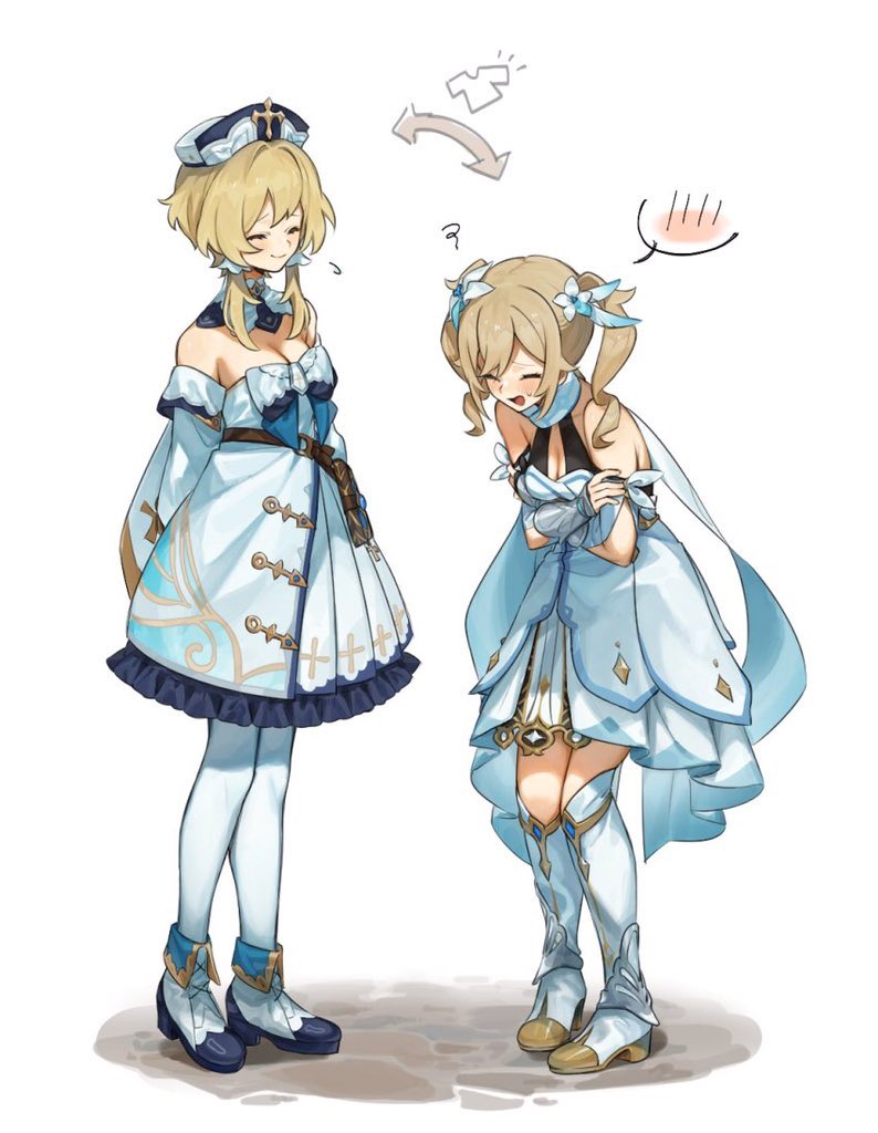 TravelerGI's tweet photo. Clothes swapping with Barbara. 

“Honestly Barbara really does look cute wearing my clothes.” https://t.co/2A6gvVmlqF