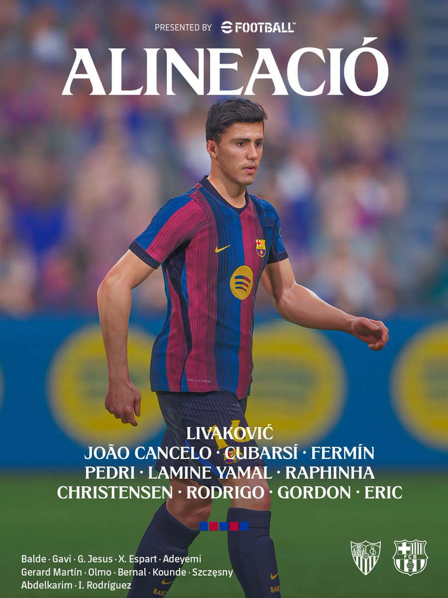 FCBarcelona_es's tweet photo. 📋 𝗢𝗡𝗖𝗘 𝗜𝗡𝗜𝗖𝗜𝗔𝗟 #SevillaBarça https://t.co/P6hmU9sk6u
