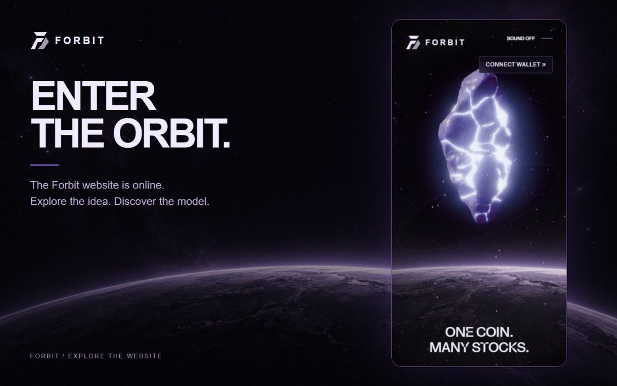 useForbit's tweet photo. The Forbit website is online.
Explore the concept, meet the baskets and take a look at what we're building.
One coin. Many stocks. A whole new orbit.
https://t.co/yK1TzEN654 https://t.co/MxdywK2kyb