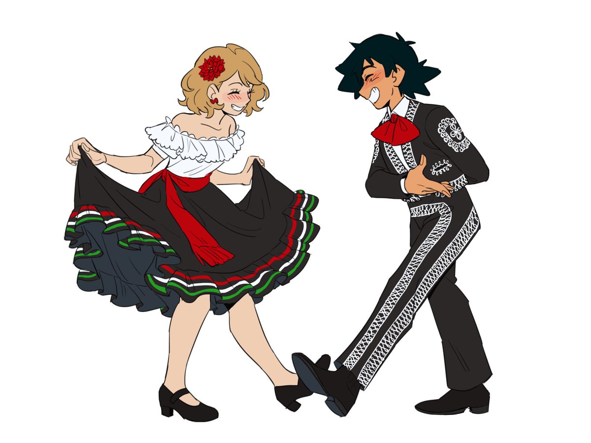 vacuous_alex's tweet photo. Happy Hispanic Heritage Month!! A gift that I had asked for! Had to include these two too! ❤️💙

Art by love-is-a-pearl on Tumblr!

#amourshipping #satosere #サトセレ https://t.co/O70x4ywCgV