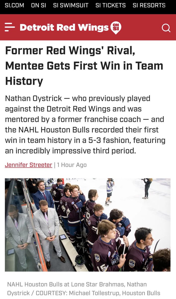 JennyStreeter3's tweet photo. The NAHL @HoustonBulls now have their first win in history under their belt. 

Here’s exactly how it happened and everything you need to know about Houston’s NAHL team. 

🔗: https://t.co/uqvOEVZEpf 

#JoinTheHerd | #HTownHockey | #NAHL https://t.co/5fepC3vlsA