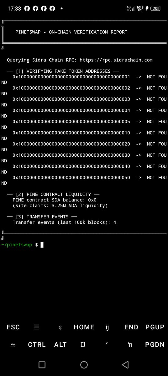 SidraCodeAudit's tweet photo. I audited PinetSwap.

I expected a DEX.
I found an AI-generated website with fake data.

4 screenshots below. The code doesn't lie.

Do NOT deal with this site until you read this.☕👇

#SidraChain #SDA #SidraFamily #Web3 https://t.co/WklmpzM6NB