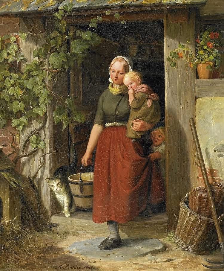 arte_angela's tweet photo. ADOLF HEINRICH RICHTER
Pintor Alemán
1812-1852
Óleo s/ Lienzo - 47x38,5 cm
"Joven Viticultora y sus Hijos" - 1848 https://t.co/SciCpf1Dlx