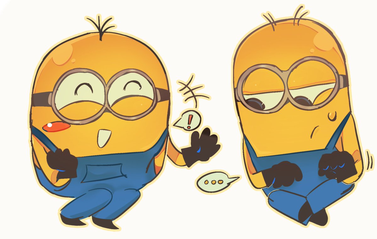 spsx614's tweet photo. my minion ocs that i drew out of nowhere. say hi harvey and clifford #minionstwt https://t.co/LSJMoFiFyG