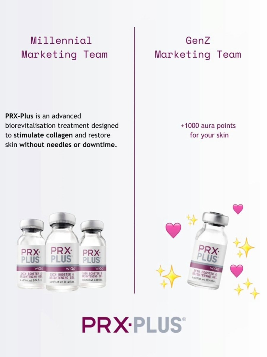 EvetteRuda's tweet photo. The one thing Millennials and Gen Z can agree on: treatments that deliver maximum results without looking overdone. PRX Plus gives you an instant glow while your collagen grows. https://t.co/3pJD9z8hwS