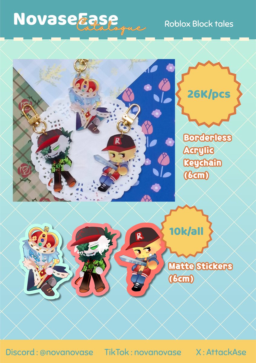 NovaNovase's tweet photo. pt.2 of my catalog for cf23 Booth no. P-37A NovaseEase (both day)
Full catalog:
https://t.co/amnrVBnhdG

Pre-order closed on 09 October 2026 https://t.co/cH6Sr3gCy2

Fandom: Dandy's World, TFC, SDV, CoD, DoL, Roblox, RDR
(Nothing is made with ai)

#comifuro23 #CF23 https://t.co/8N7vm3qKw6