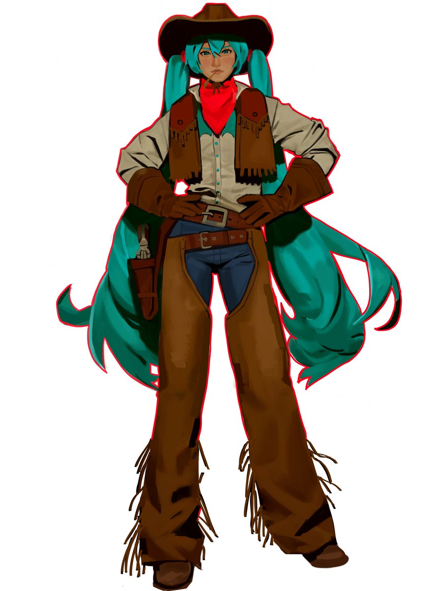 totalmortal's tweet photo. Cowgirl Miku https://t.co/fvjI2yMRIB