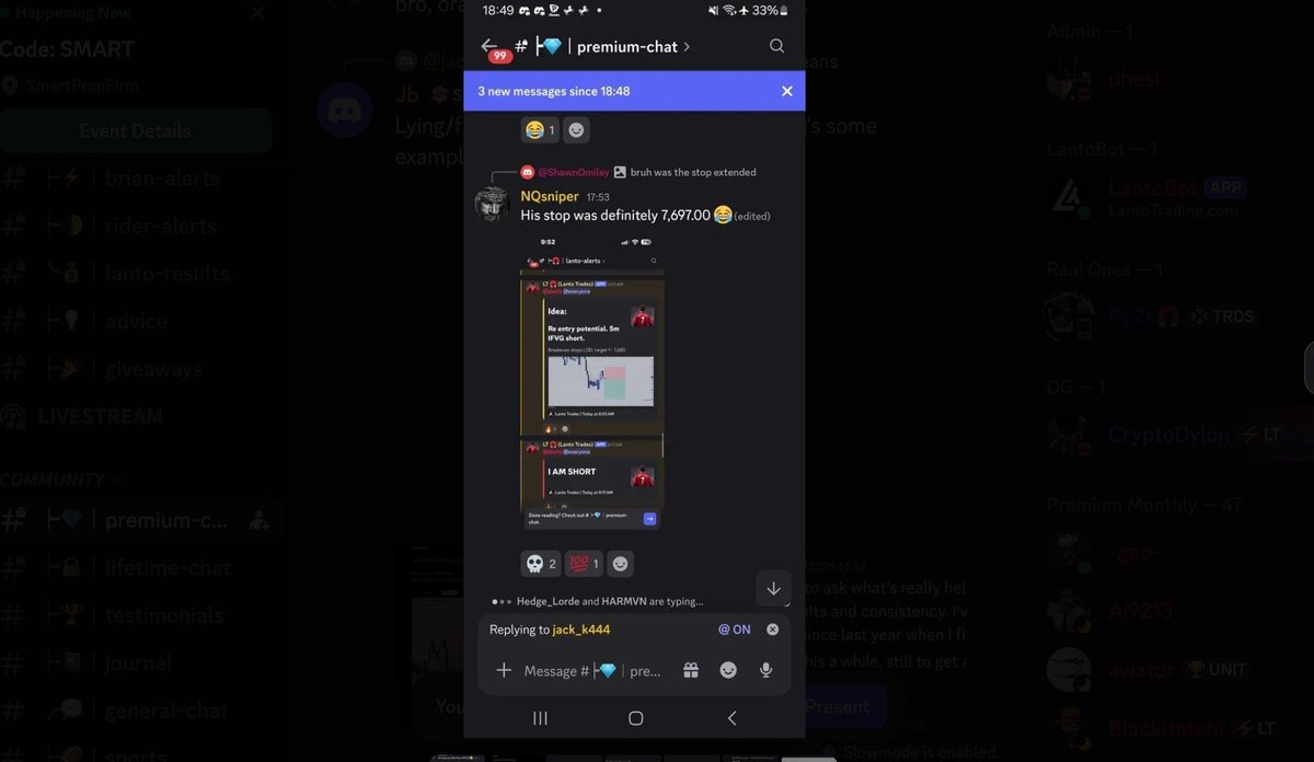 DeepAhluwalia9's tweet photo. LOL @lanto_trades cord calling him out for lying about trade wins whilst he ignores us. Unbelievable larp level achieved. What a scumbag liar!
@dontbsalti @traderkane @thebrianstonk
@imantradingYT  @3xBoogeyman 
This is why HIS OWN FRIEND FLANKTWO left his discord. https://t.co/VTAyKieqyS