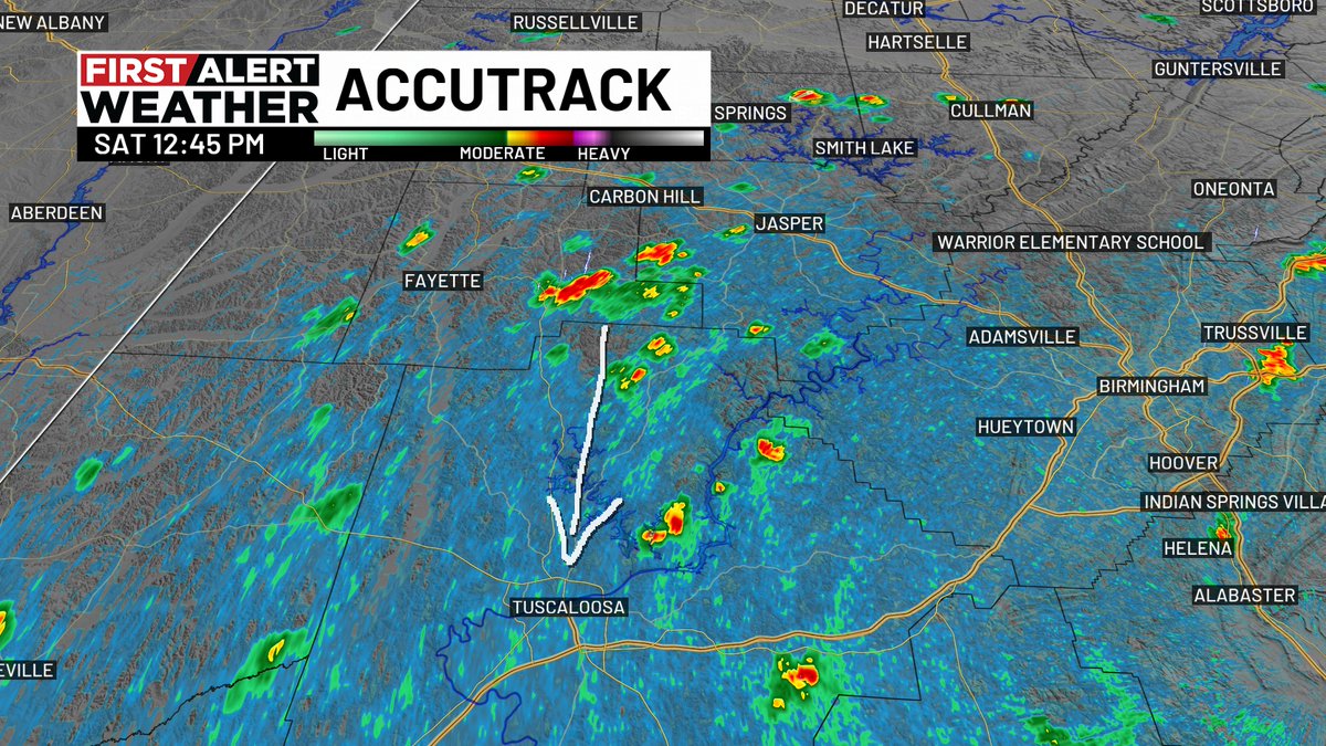 weswyattweather's tweet photo. Storms are popping! Stay alert for the threat of lightning. Check out the strike I circled near Trussville, around 5 miles away from the rain!
#WBRC #FirstAlert https://t.co/SeTDxjTaRe