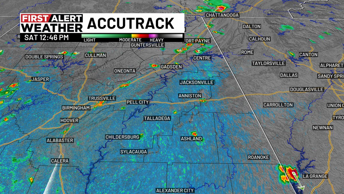 weswyattweather's tweet photo. Storms are popping! Stay alert for the threat of lightning. Check out the strike I circled near Trussville, around 5 miles away from the rain!
#WBRC #FirstAlert https://t.co/SeTDxjTaRe
