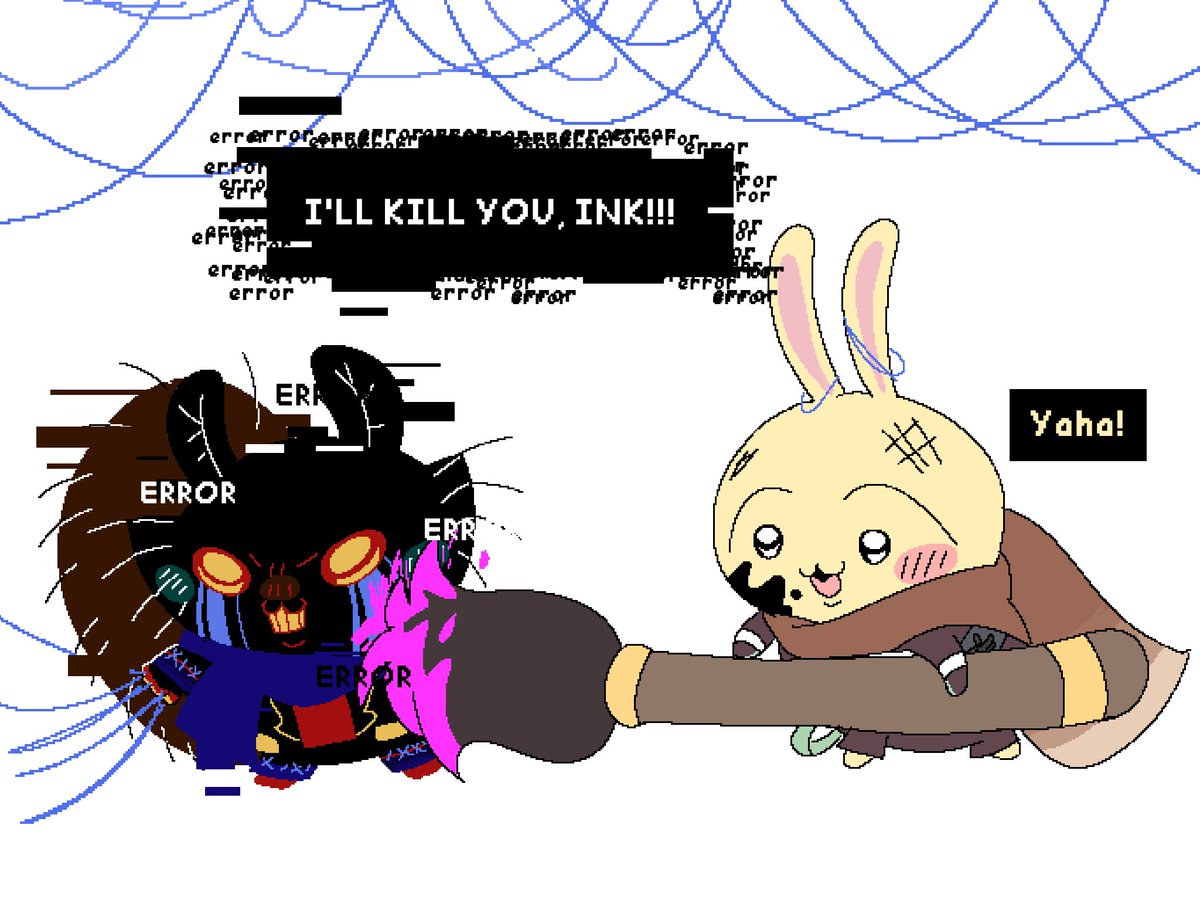 LeafSimping's tweet photo. Young me: Wow ErrorInk so complicated I want to draw beautiful art for em someday!
2026: Chikawa ErrorInk
#utmv #inksans #errorsans #errorink https://t.co/1BLlMlzpjk