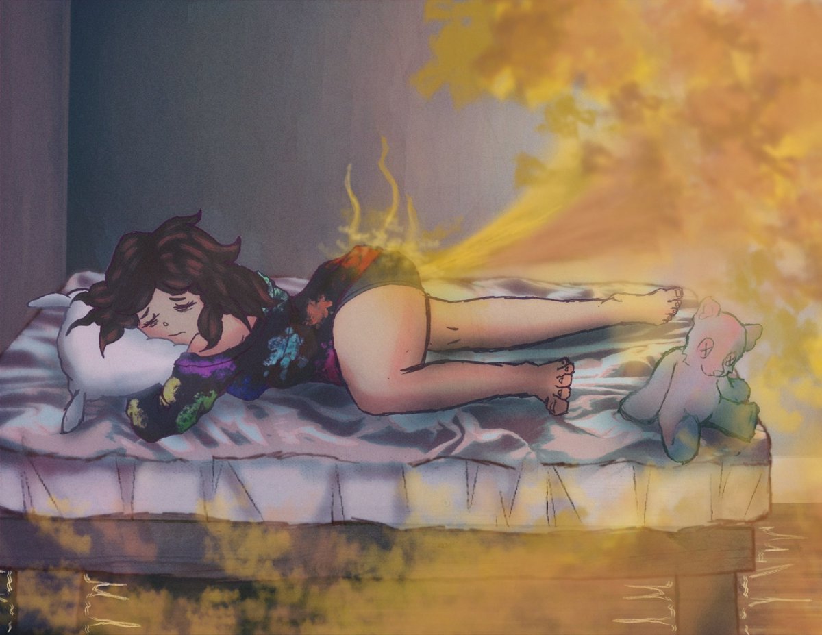 TOX1C_R33F's tweet photo. [Old art] 
An old commission i did of @TyDiReef_D 's OC courtny rocking the bed with her ass blasts

Tags:
#fartfetish #fartart #fart #gassy #eproctophilia #girlfarts #girlfarting #girlfart #fetishart https://t.co/KG80NLGOWC