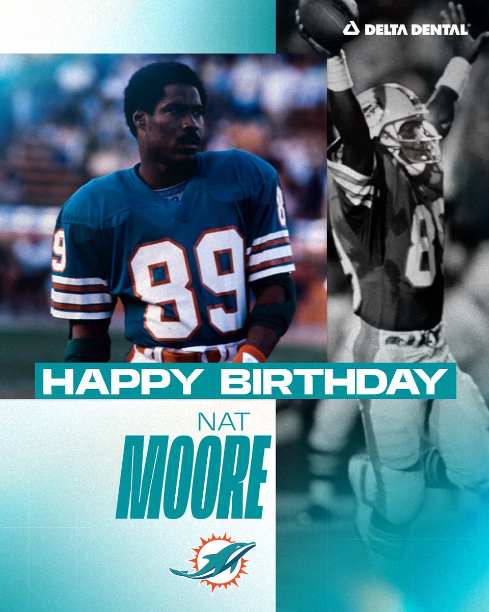 MiamiDolphins's tweet photo. Happy birthday, Nat Moore! 🎈 https://t.co/VxNkhGt2pY
