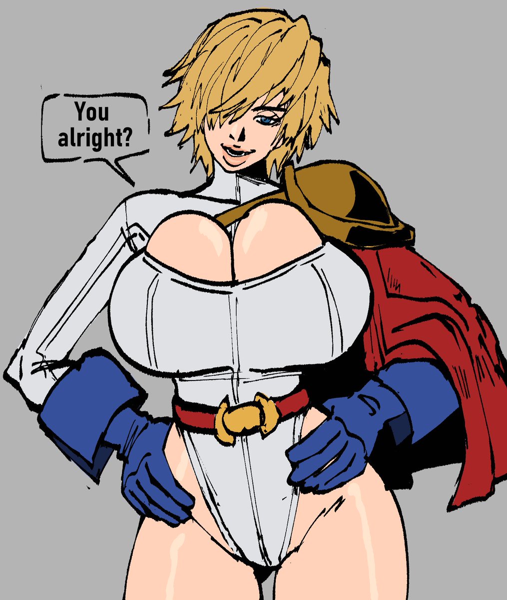 HenFent's tweet photo. Power girl redraw https://t.co/O96HmZCAAP