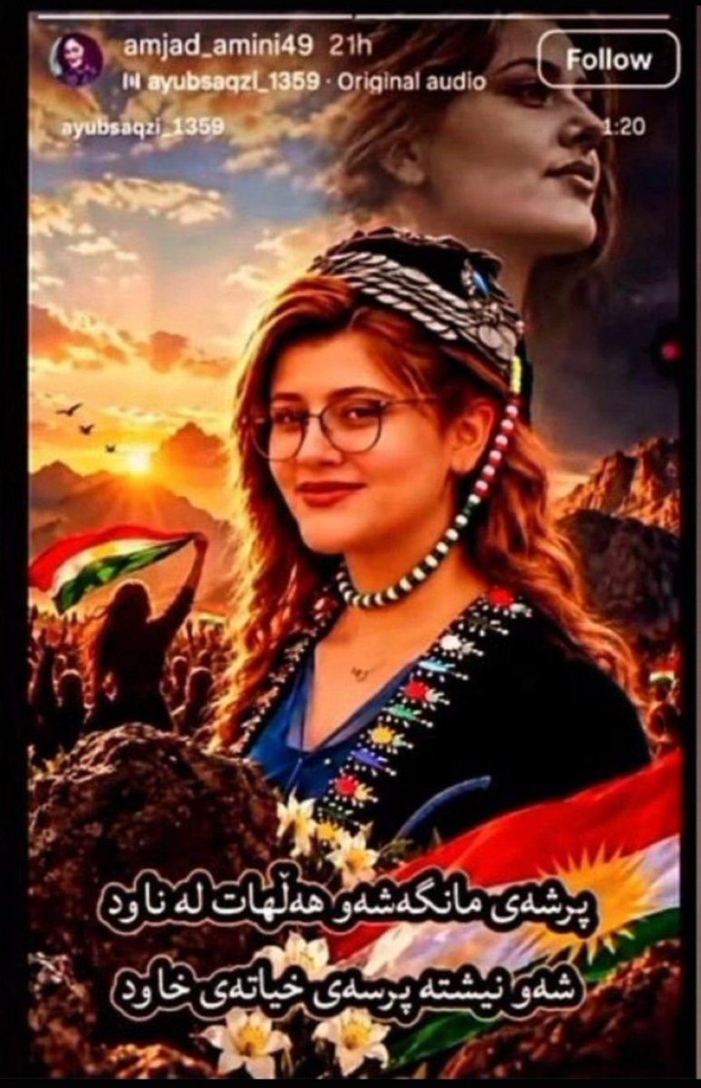 _jvd9's tweet photo. Iranian nationalists and monarchists have now launched a frontal attack on Jîna Amini's father after he shared a poem in Kurdish honoring the anniversary, accompanied by a Kurdish flag. First, his Instagram profile was temporarily suspended due to mass reporting, but it is now back up after Meta probably reviewed the post and determined that it did not violate the platform's rules.

From these circles, deeply fascist, Shia-Islamist, and dictatorial narratives are pouring forth, attempting to force Kurds back into the Iranian fold and encapsulate them under the historical "Lion, Sun, and Islamic Sword" flag. While the reality for the Kurdish people is entirely different, they are trying to construct a false narrative of the "good Kurd" as a loyal subdivision of the Iranian national identity. But the reality is that the Kurdish nation, as an independent entity, rejects both this forced Iranian national identity and the symbolism behind the "Lion, Sun, and Islamic Sword", and has done so for over a hundred years.

Instead of trying to speak for us or dictate our identity on behalf of a people that many of you looked down upon and mocked before 2022, you should at least read @RojinMukriyan's research on what Jin-Jiyan-Azadî actually means for Rojhelati Kurds, including how the national, Iranian oppression of the Kurds and the Kurdish nation is an inseparable part of the very core of Jin-Jiyan-Azadî.

This was proven crystal clear in practice through the massive mobilization, organization, and activism that once again shut down all of Kurdistan in solidarity with the anniversary of Jîna. It stood as an inescapable signal to all of them out there that this deep, uncompromising, and completely unique resistance struggle has its permanent anchor among the population in Kurdistan and within the Kurdish parties. It became painfully clear to those who deliberately renamed Jîna to "Mahsa" and who attempted to distort and "Persianize" both Jin-Jiyan-Azadî and its deep roots in Kurdistan.