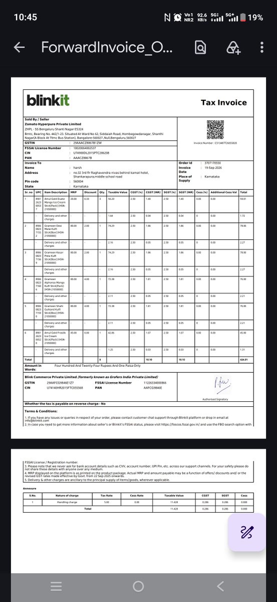 iamharshk's tweet photo. @fssaiindia @letsblinkit 
I have received expired product and they asked for discount coupon instead of apologies. 
Let me any other proof required. https://t.co/5r2OHdwc8W