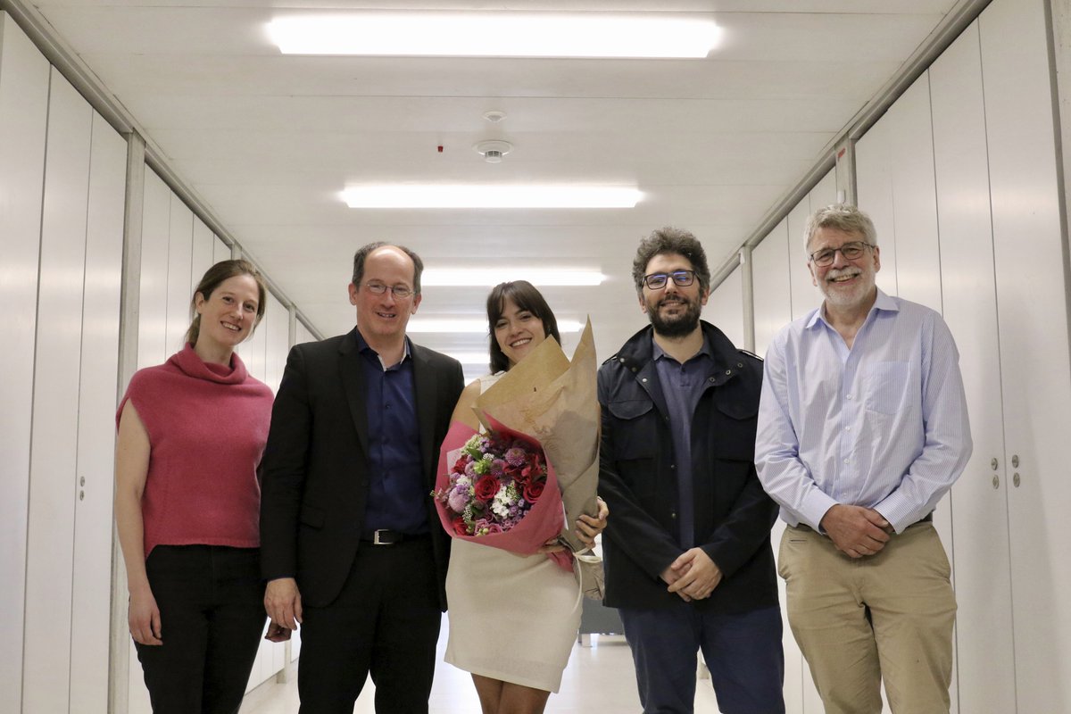 AndreasAtETH's tweet photo. Congratulations to Ekaterina Al-Tavil for successfully defending her PhD at @ETH Zürich. Huge crowd attended the public talk! 
Thanks to Andrea Hofmann (University of Basel) and Pasquale Scarlino (@EPFL) for serving as the external referees and Jerome Faist for chairing the defense for the Department of Physics (@ETH_physics), ETH Zurich.
Check out the photos below.
Find out more about Katia's rsearch here: https://t.co/cF4jsoFLOh .
Thanks to Dominic Hagmann for taking the nice photos.