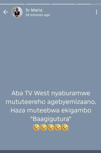 tvwestUG's tweet photo. Sister, haza Ruhanga naakureeba 👀 https://t.co/d2PDhb8s2T