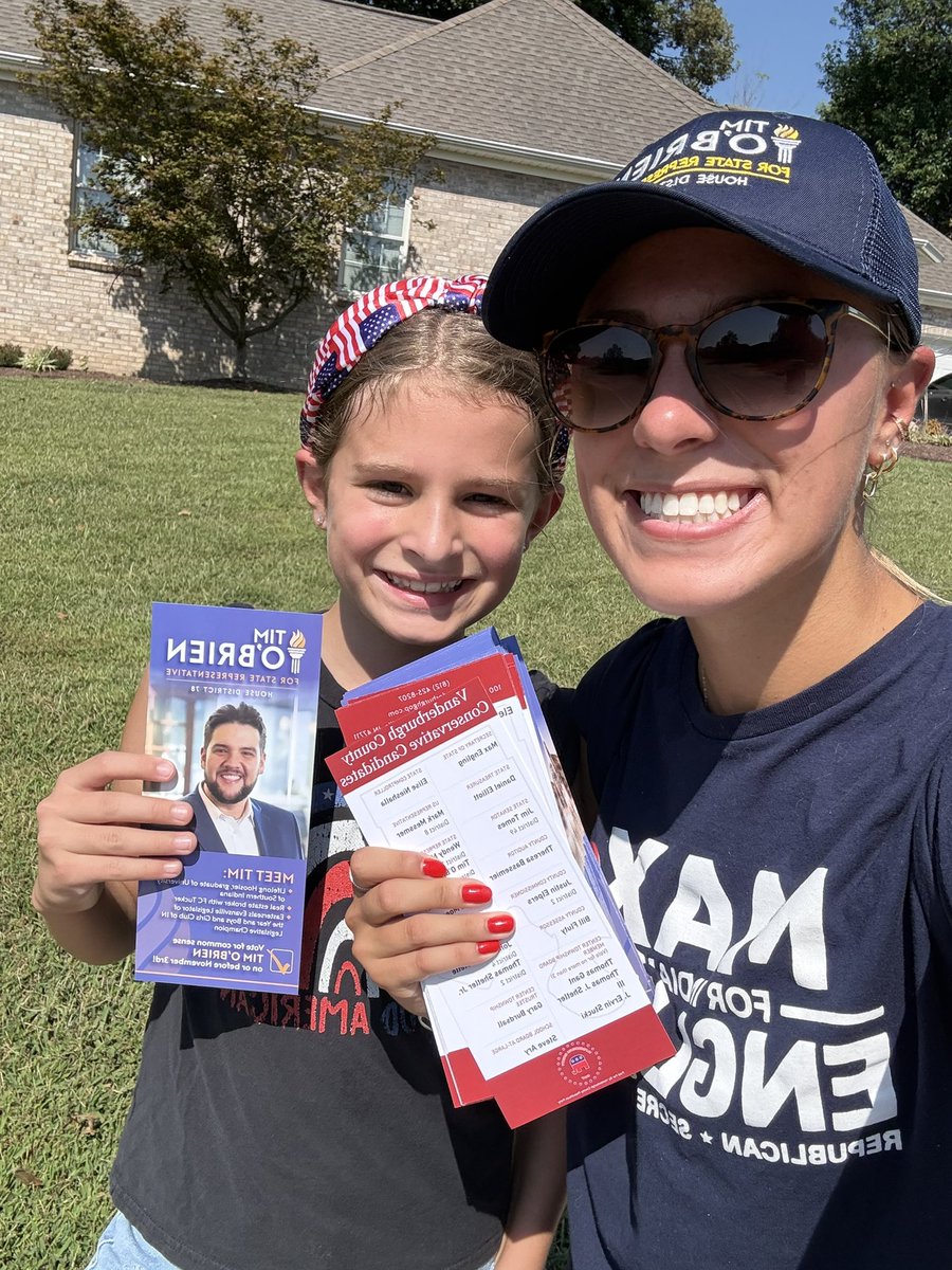 Hgrace0115's tweet photo. BIG day for @TuskForceGOP in Vanderburgh County! 

Dozens of people were on the doors, helping get Republicans like @MaxForIndiana &amp; @TimothyOBrienII elected! Red wave coming to southern Indiana! https://t.co/FZoCJTDNsH
