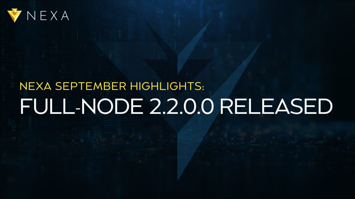 NexaMoney's tweet photo. 📒 Nexa September Highlights: Full-Node 2.2.0.0 Released

The biggest highlight in September was the release of the new Nexa Full-Node version, a stepping stone toward the upcoming hard fork and activation of the Tailstorm protocol.

Tailstorm will transform the Nexa blockchain into the first hybrid of a traditional UTXO proof-of-work model and a Directed Acyclic Graph (DAG). Traditional blocks, now called summary blocks, will be formed on average every 2 minutes, with around 40 subblocks between them, one mined on average every 3 seconds.

Significant developments are ongoing with Nexa's hardware acceleration, a first-of-its-kind card designed for signature verification. In the third article of the series, we explained the technical details behind the validation engine, and in the upcoming one we will review Blitz and what it is capable of today.

Find a full development update and other highlights of September below. 👇