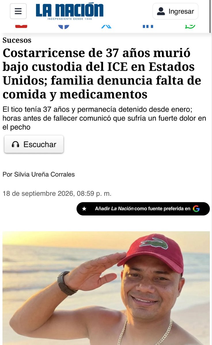 itsbrauliobitch's tweet photo. El gobierno de Estados Unidos cree que puede matar costarricenses como si nada.

¿Cuántos costarricenses más morirán a manos del gobierno de Estados Unidos? 

¿Cuántos más morirán esperando ser deportados?

@CRcancilleria @laurapresi2026 https://t.co/VXEqaQvdFE