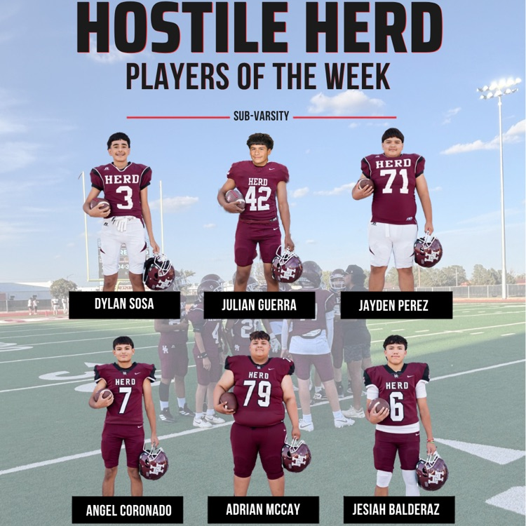 HISD_Sports's tweet photo. Herd Football Players of the Week!
#HerdONE
@hisd_sports | @tmobile | #FN5GL | #Entry https://t.co/LrH7wtKthC