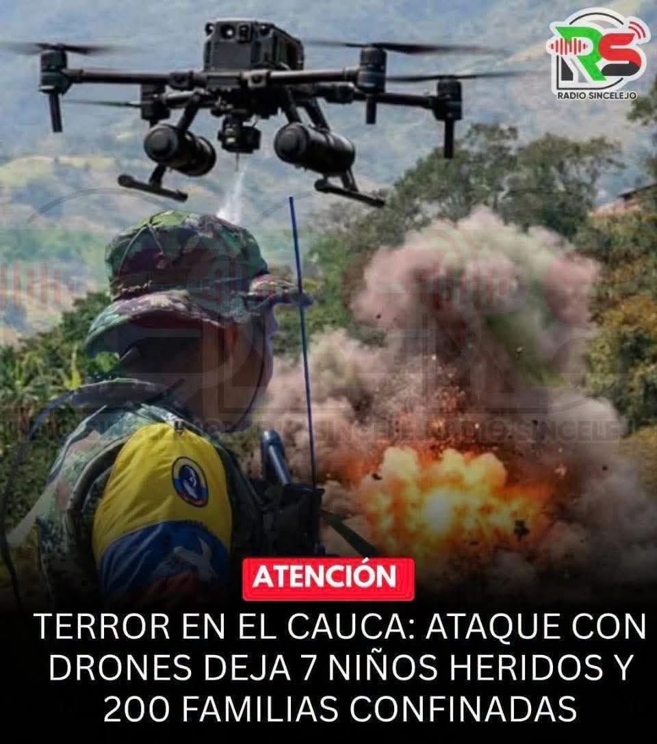 waldoalarconho1's tweet photo. ¿Dónde están los jueces que frenan bombardeos de la Fuerza Pública "por los niños"? Callan ante los drones con explosivos de las FARC y ELN en el Cauca que mutilan menores y civiles. Cómplices y "profarc" en el Congreso y la justicia: ¡se les cayó la máscara! #Cauca https://t.co/ByKnQAyy3W