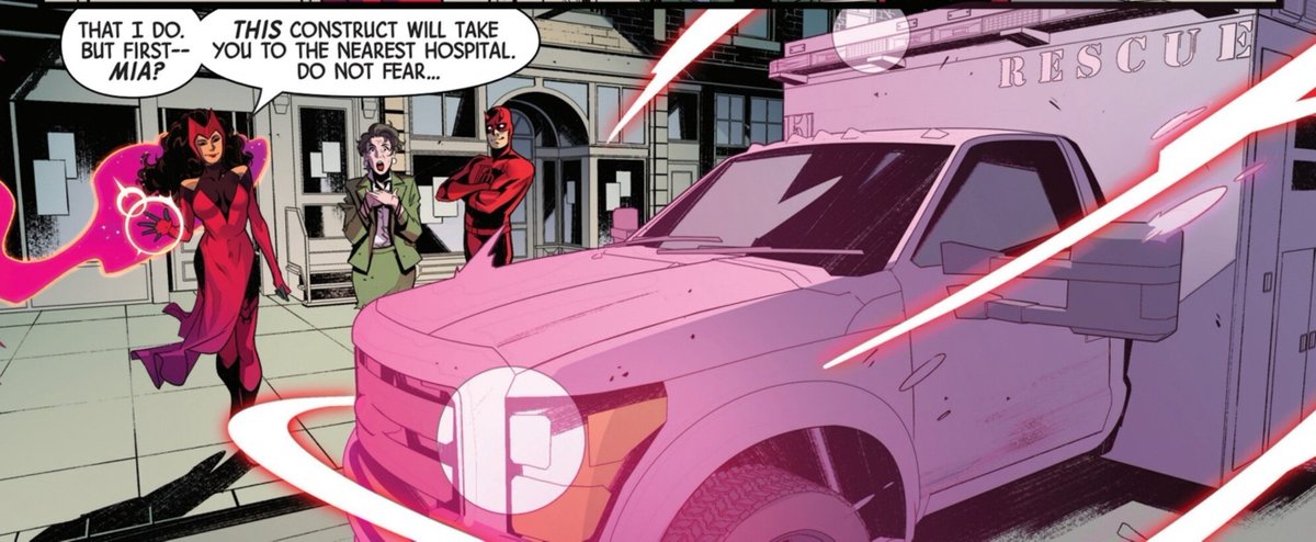 aBitterParadise's tweet photo. One of my favoritr things about Orlandos Wanda is her elaborate use of constructs from Weapons to Various animals to fuckin ambulances 😭 #HexSpoilers https://t.co/1Z49ykBfca