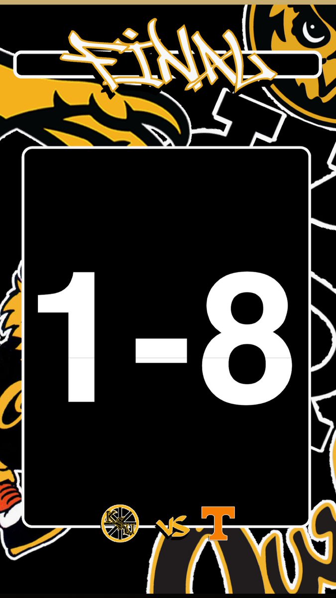ksawhockey's tweet photo. 1-8 Tennessee is the final game score. Tune in tomorrow to watch them play again 🦉🏒 https://t.co/b4Z69WZWBj
