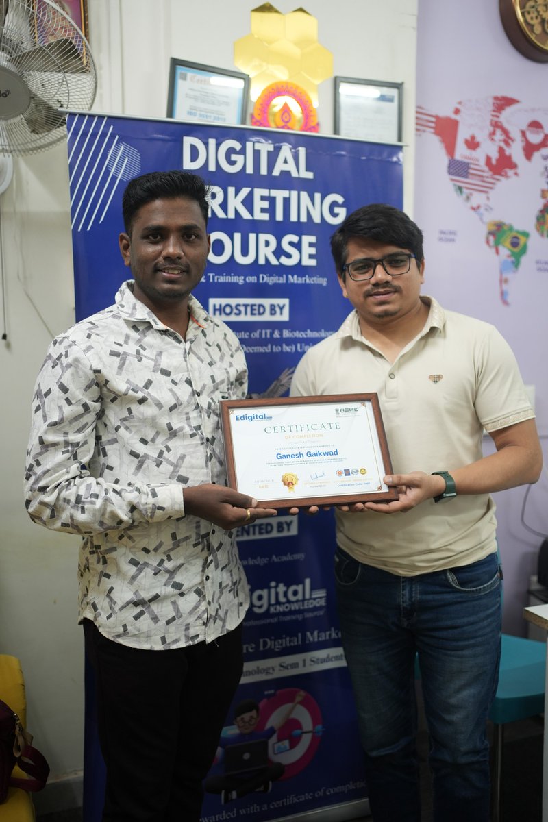 PrestonDevgek's tweet photo. Achievement unlocked! Skills learned, hard work paid off—and now the certificate is earned! Ganesh Gaikwad and Sakshi Edake, this milestone in your digital marketing journey is more than a certificate; it marks the beginning of new opportunities. https://t.co/TUZWKFeMxk