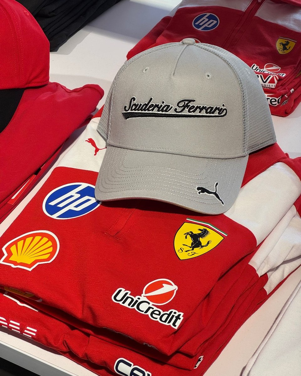 MarcellusTlo's tweet photo. Scuderia Ferrari 2026 has arrived at our showroom! New Maranello collection now in Bemowo. Get ready for a historic season with Leclerc &amp; Hamilton. Try on and choose your 2026 colors. https://t.co/9jfdUcnFvG