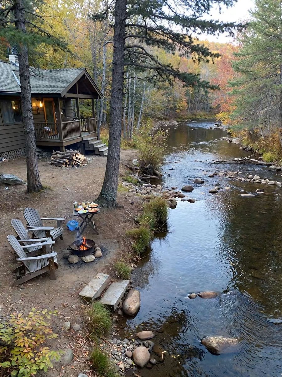 cabinsmountain's tweet photo. A little cabin, a quiet river, and a fire pit.
That's pretty much the whole plan.
No big outdoor kitchen or fancy landscaping. Just a few chairs and a good spot to sit by the water. https://t.co/E1BtrTWmP4