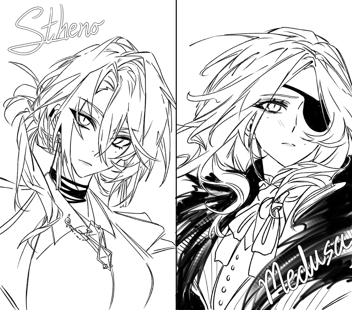 Bananahoge_'s tweet photo. #Aurtistry 
My human designs for Aurel's snakes ^^ https://t.co/hV5pmtJMYW