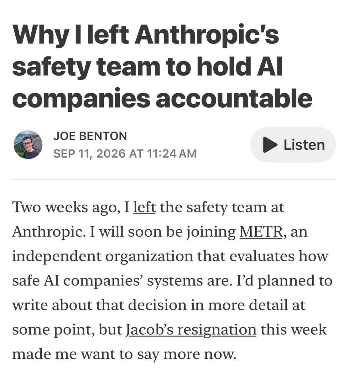 GaryMarcus's tweet photo. It is a legitimate question to ask how many METR employees hold stock in Anthropic. https://t.co/yzpdh5vkXZ