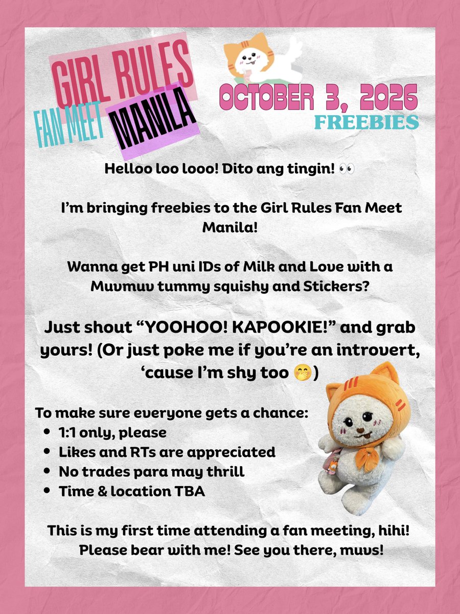 kendrickerrukk's tweet photo. the freebie lore has dropped and ready na mag-aura farming sa gr fanmeet manila si brooo 🧸

wanna cop? u know what to do! 

first ever fan meet ni ash ok pls be gentle mwa

#GirlRulesSeries #GirlRulesFMinManila #MilkLove 💚💖 https://t.co/c9jjCmtvxI