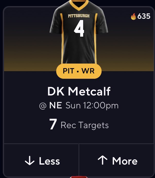 BricePicks's tweet photo. POTD LINE GOT BUMPED FROM 6.5 TO 7 TARGETS 👀🔥

DK METCALF IS GETTING ATTENTION. WE GOT IN EARLY 💰 https://t.co/mWIz6xsAIv