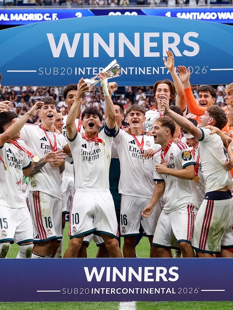 MadridXtra's tweet photo. 🚨🇪🇸 STAT: Real Madrid are the FIRST Spanish club to win the U20 Intercontinental Cup. https://t.co/w6oywmPKDm