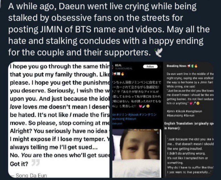 SVTs_Angels's tweet photo. @Romaoy2 B!tch jm ain’t come out and say shit. He literally HID the second their relationship was confirmed so that he could keep queerbaiting his cult. Jm solos/jokers literally ruined poor daeuns career &amp; attacked her far more than any other woman by making up fake sicking stories. 🤢🤮 https://t.co/dOLncHMVEs