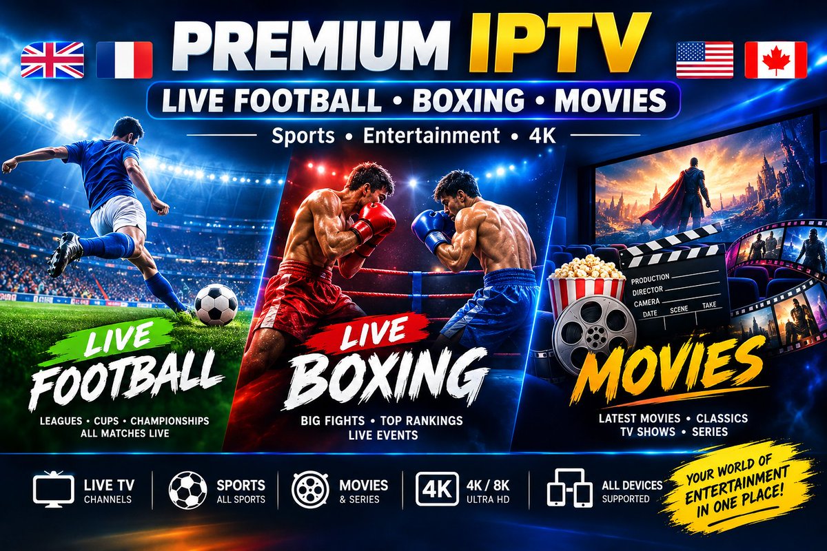 jarilylopezmore's tweet photo. ⚽🥊🎬 Football, Boxing &amp; Movies — all in one place!

🔥 Premium IPTV with Live Sports, Movies, Series &amp; TV Channels
🌍 UK 🇬🇧 France 🇫🇷 USA 🇺🇸 Canada 🇨🇦
📺 4K/8K Quality

📩 Message me for a private test!

https://t.co/S26a8xCpf1 https://t.co/1R6H5s5Een