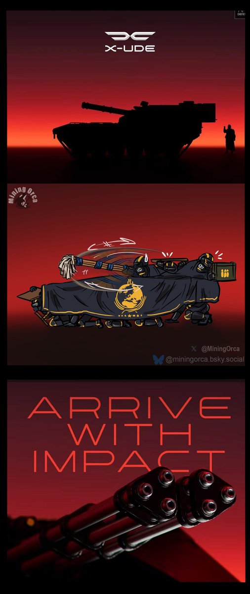 MiningOrca's tweet photo. Manual turret rotation available as an optional extra. Availability subject to Ministry approval, operational necessity, and applicable democratic regulations.
#Helldivers2 #fanart https://t.co/DCgFbRDWju