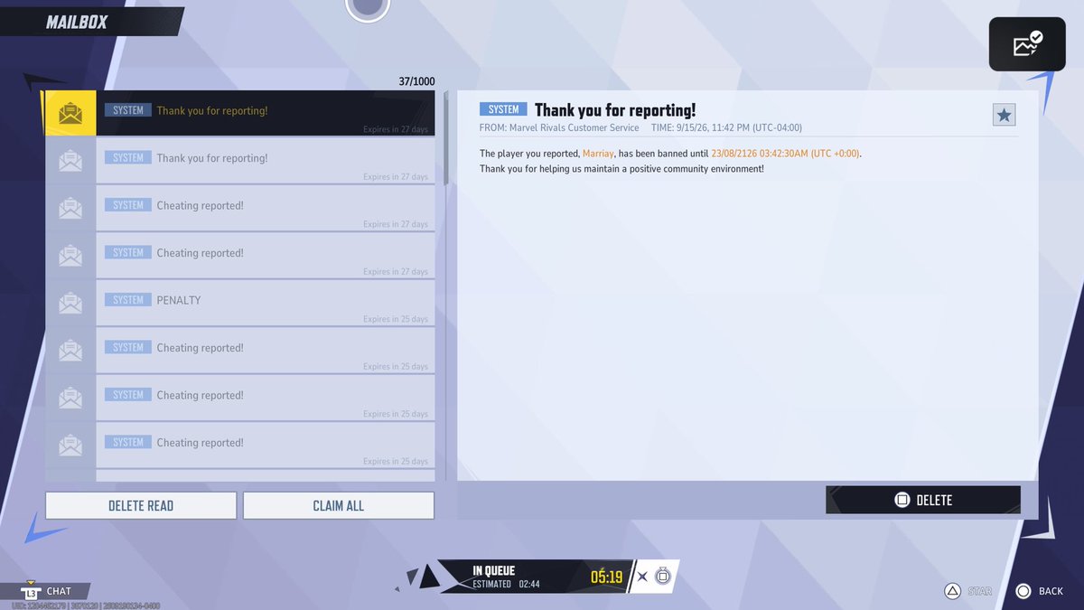 GSR187T_TTV's tweet photo. The console community is the best (Sometimes). Two confirmed cheaters gone for the next century. Idk if I helped, but they were banned within 10 minutes from each other and they’ve been terrorizing the queues for months. Ty to everyone supporting this cause. #SaveConsole https://t.co/vrcI20g2yZ