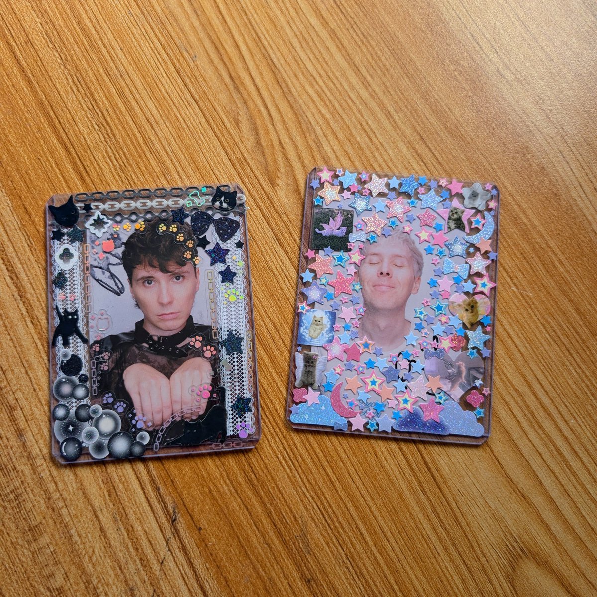 fourtysteps's tweet photo. dan and phil each signed a photocard for me and phil nicely took his out of the toploader and handed it back to me out of the case so the sharpie could dry first but dan just shoved his back into the holder right away and smudged the shit out of it. it's authentic and I love it https://t.co/WNYeN3gEdy