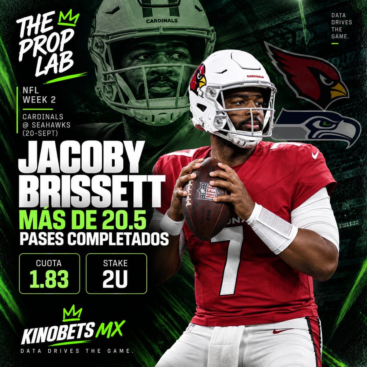kinobets's tweet photo. Ya la metiste ? 

Análisis en https://t.co/NROPUPqa37

#SEAvsARI⁠ ⁠#BirdGang⁠ ⁠#Seahawks⁠ ⁠#NFL⁠ ⁠#NFLPicks⁠ ⁠#PlayerProps⁠ ⁠#ThePropLab⁠ https://t.co/IbpR3aBdT7