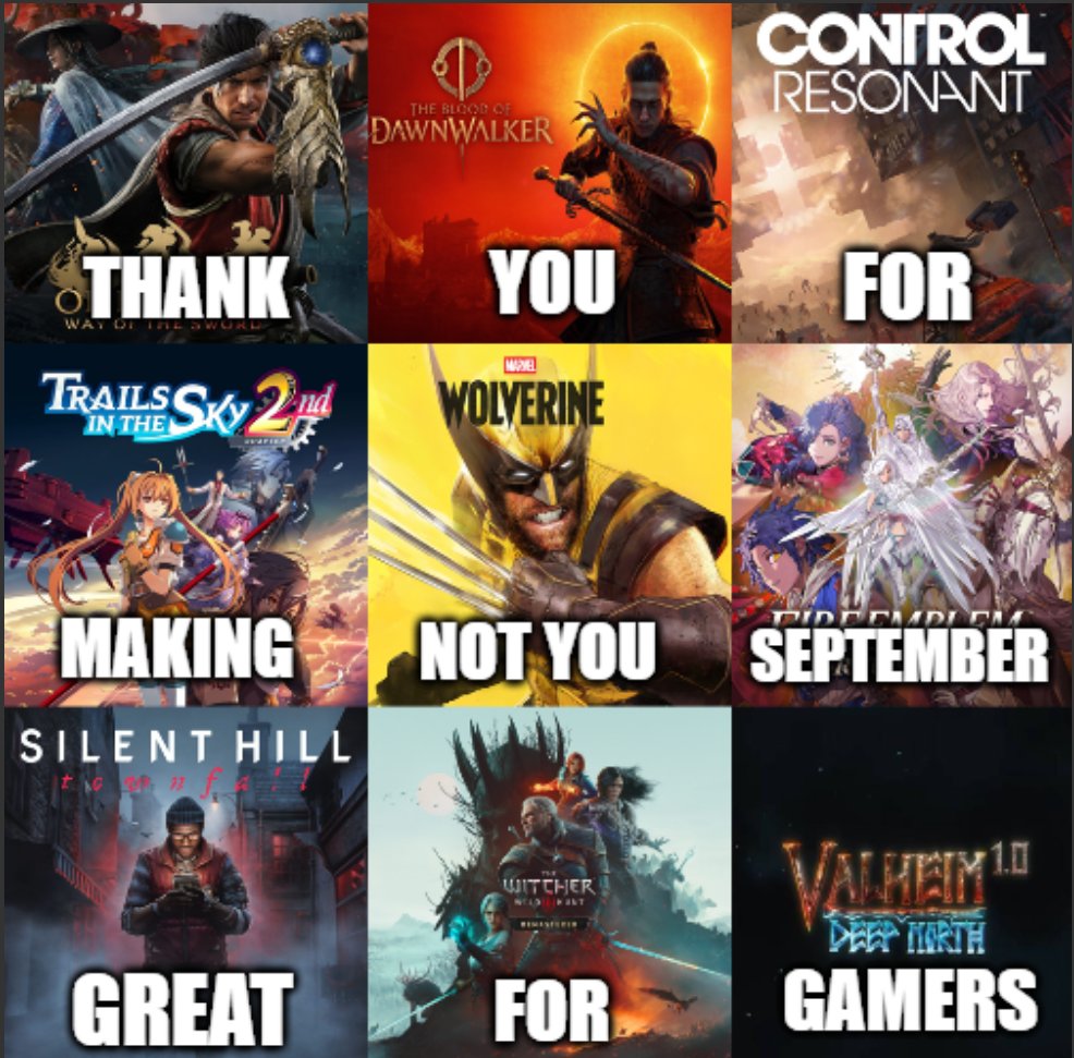 madcap412's tweet photo. September has been an almost perfect month for gaming 🔥 https://t.co/CyDC9uO0Rs