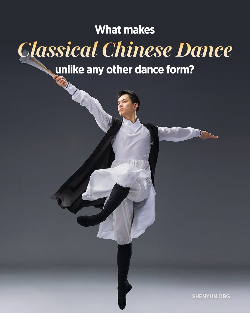ShenYun's tweet photo. What if every movement could tell a story?

Classical Chinese dance is so much more than just flips, jumps, and techniques.  There’s 5,000 years of history behind every expression, and even the smallest gesture has a story to tell.

Swipe to see what makes this art form so unique.

Happy National Dance Day!

🧵1/6