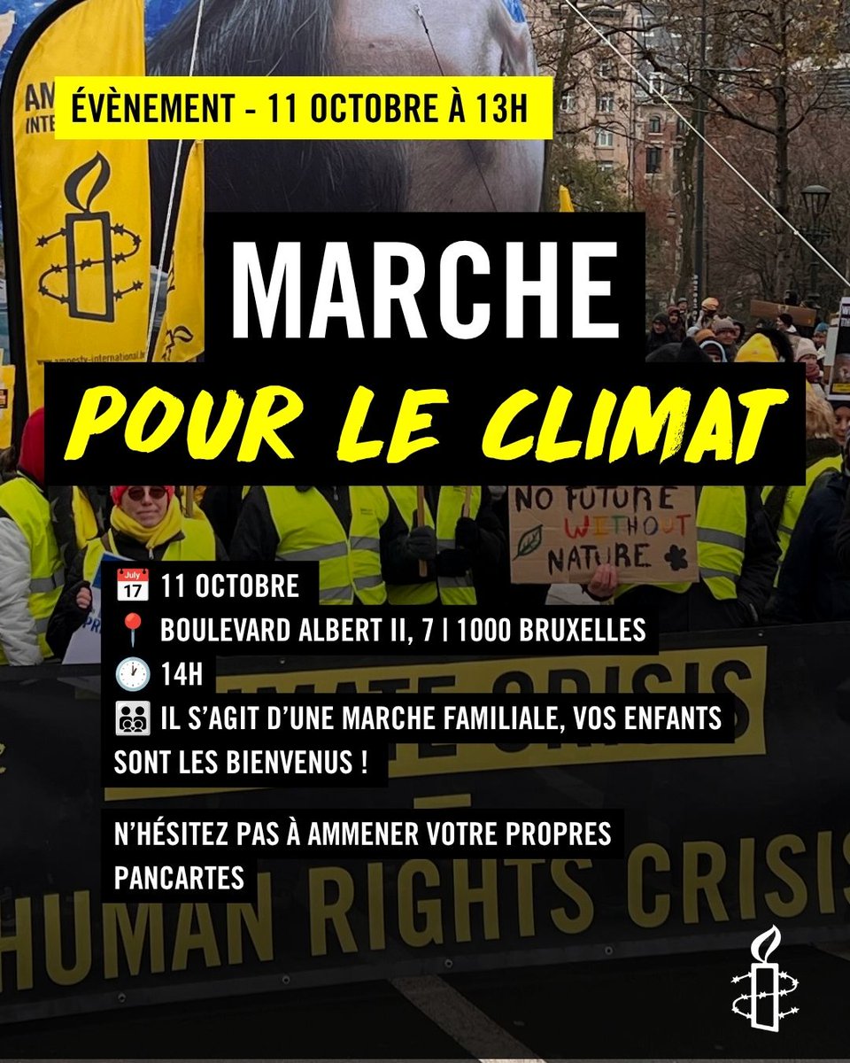 amnestybe's tweet photo. L'été 2026 a été marqué par l'inertie des politiques face à la canicule. Avec un taux de surmortalité de 48.8%, les chaleurs extrêmes ont témoigné de l'urgence de mettre en place des mesures fortes pour contrer la crise climatique. Rejoignez-nous à la marche pour le climat ! https://t.co/taGy6Q5FGc