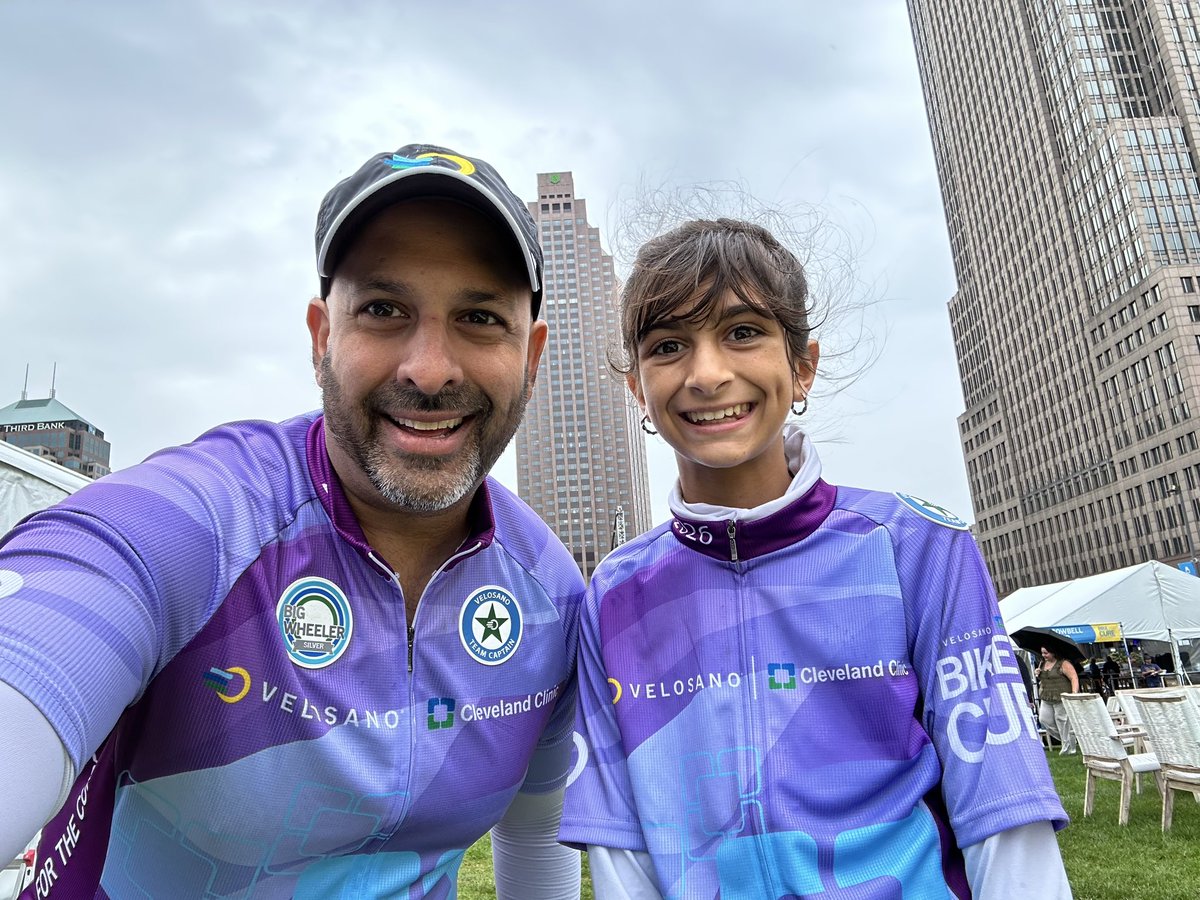 JustinLathia's tweet photo. Another exceptional @bikeVeloSano - a little rain couldn’t slow us down - honored and privileged to represent the research community in this important community partnership event that supports important cancer research here in Cleveland! https://t.co/eyfEQfpkgr